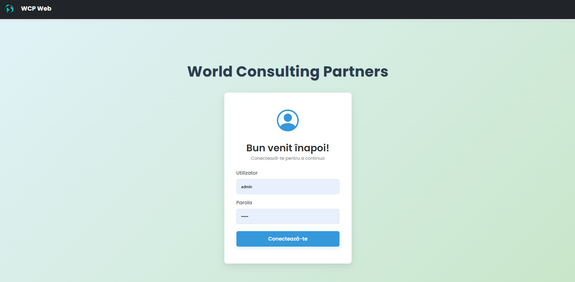 Autentificare aplicatie web