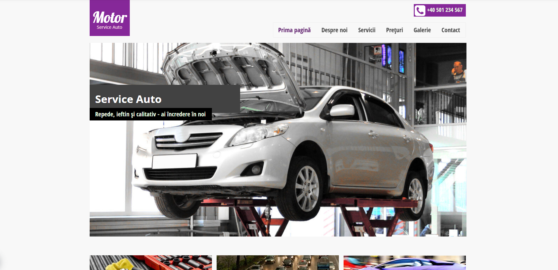 Website template auto