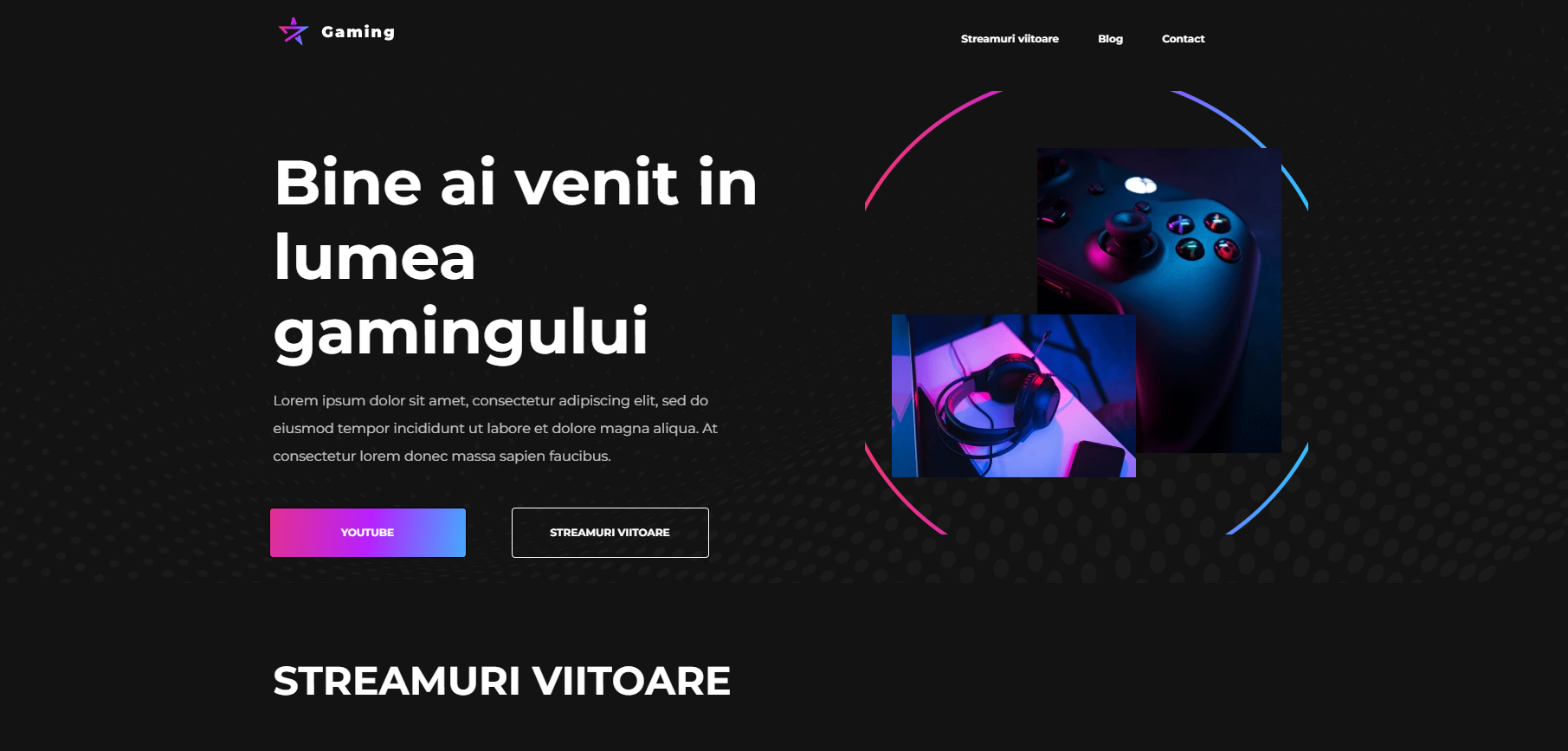 Website template gaming